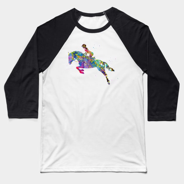 Horse Rider Baseball T-Shirt by erzebeth